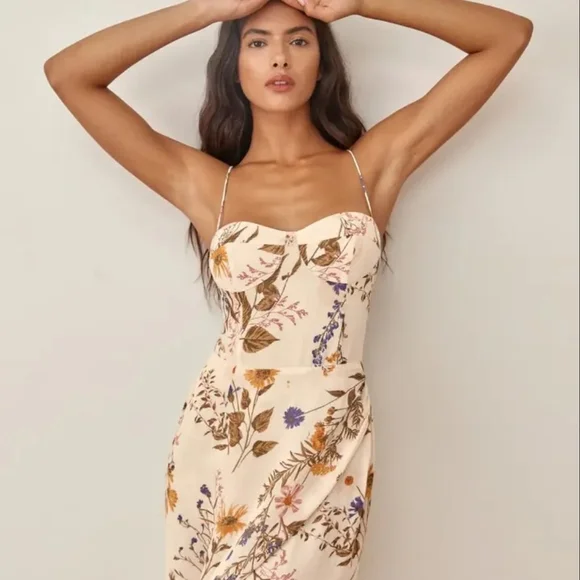 Reformation Brown and Orange Slip Dress Spaghetti Strap - Picture 1 of 6